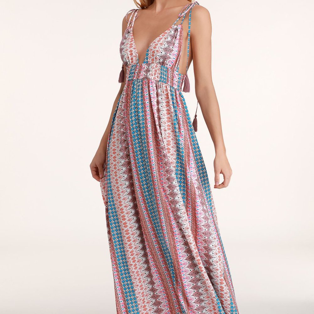 LuLu''s Maxin Relaxin Tribal Print Maxi Dress